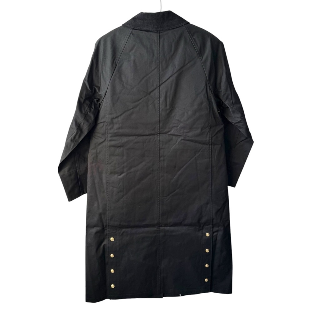 J Crew Long Barn Jacket in Black Waxed Cotton Twill | NWT - Picture 5 of 15
